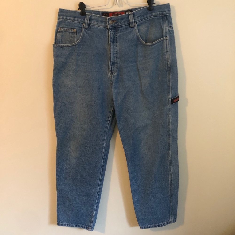 Webs Cyber Hip hop Gear Easy fit Mid wash denim Jeans